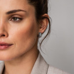 Ti Sento Three Stack Embellished Sterling Silver Milano Earrings