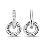 Ti Sento Twisted Hanging Circle Huggie Sterling Silver Milano Earrings
