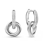 Ti Sento Twisted Hanging Circle Huggie Sterling Silver Milano Earrings