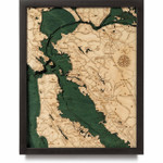 Nautical Wood Maps San Francisco / Bay Area - Small - Dark Frame Nautical Wood Maps San Francisco / Bay Area - Small - Dark Frame