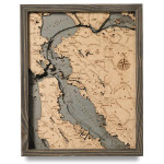 Nautical Wood Maps San Francisco / Bay Area - Small  Nautical Wood Maps San Francisco / Bay Area - Small