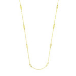 Midas Open Link Long Yellow Gold Station Necklace