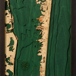 Nautical Wood Maps Galveston