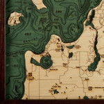 Nautical Wood Maps Grand Traverse Bay / Leelanau - Small