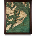 Nautical Wood Maps Hilton Head - Dark Frame Nautical Wood Maps Hilton Head - Dark Frame