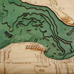 Nautical Wood Maps Houghton Lake