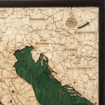 Nautical Wood Maps Italy - Dark Frame Nautical Wood Maps Italy - Dark Frame