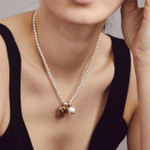 Ti Sento Pearl Gold Pendant Sterling Silver Chain Milano Necklace