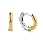 Ti Sento Slim Tube Huggie Gold and Sterling Silver Milano Earrings