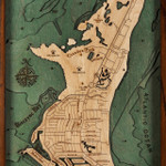 Nautical Wood Maps Key Biscayne