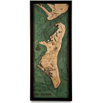 Nautical Wood Maps Key Biscayne