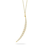 Doves by Doron Paloma Long Crescent Moon Diamond Yellow Gold Pendant Doves by Doron Paloma Long Crescent Moon Diamond Yellow Gold Pendant
