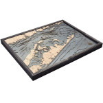 Nautical Wood Maps The Hamptons / East Long Island Sound  Nautical Wood Maps The Hamptons / East Long Island Sound