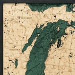Nautical Wood Maps Lake Michigan - Large - Dark Frame