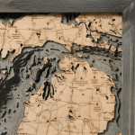 Nautical Wood Maps Lake Michigan - Small  Nautical Wood Maps Lake Michigan - Small