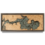 Nautical Wood Maps Lake Livingston - Grey Frame Nautical Wood Maps Lake Livingston - Grey Frame