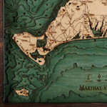 Nautical Wood Maps Martha's Vineyard - Dark Frame Nautical Wood Maps Martha's Vineyard - Dark Frame