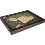 Nautical Wood Maps Maui - Dark Frame Nautical Wood Maps Maui - Dark Frame