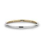 Ti Sento Pave Silver and Gold Bangle Milano Bracelet