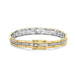 Ti Sento Geometrical Gold and Silver Pave Milano Bracelet