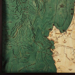 Nautical Wood Maps Monterey Bay - Dark Frame Nautical Wood Maps Monterey Bay - Dark Frame