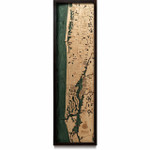 Nautical Wood Maps Naples - Dark Frame