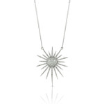 Doves by Doron Paloma Hanging Diamond Starburst White Gold Necklace