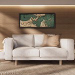 Nautical Wood Maps New Orleans - Dark Frame Nautical Wood Maps New Orleans - Dark Frame