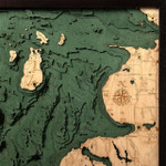 Nautical Wood Maps Northwest Michigan - Dark Frame Nautical Wood Maps Northwest Michigan - Dark Frame