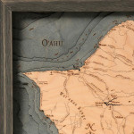 Nautical Wood Maps Oahu 