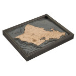 Nautical Wood Maps Oahu 