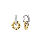 Ti Sento Milano Twisted Hanging Circle Gold & Sterling Silver Milano Dangle Earrings