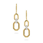 Doves by Doron Paloma Yellow and White Open Geometric Earrings