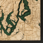 Nautical Wood Maps Puget Sound - Dark Frame Nautical Wood Maps Puget Sound - Dark Frame