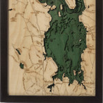 Nautical Wood Maps Great Sacandaga Lake - Dark Frame Nautical Wood Maps Great Sacandaga Lake - Dark Frame