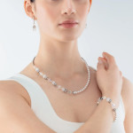 Coeur de Lion GeoCube Precious Fusion Pearls necklace - White
