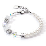 Coeur de Lion GeoCube Precious Fusion Pearls Bracelets - White 