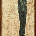 Nautical Wood Maps Seneca Lake, New York - Dark Frame