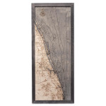 Nautical Wood Maps Treasure Coast - Grey Frame  Nautical Wood Maps Treasure Coast - Grey Frame
