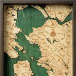 Nautical Wood Maps San Francisco Serving Tray