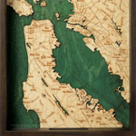 Nautical Wood Maps San Francisco Serving Tray
