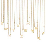 Liven Co Petite Scorpio Zodiac Necklace with Diamond in Yellow Gold  Liven Co Petite Scorpio Zodiac Necklace with Diamond in Yellow Gold