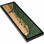 Nautical Wood Maps Jersey South Shore - Dark Frame Nautical Wood Maps Jersey South Shore - Dark Frame