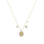 Meira T Virgen de Guadalupe Necklace with Diamond Charms