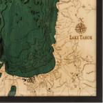 Nautical Wood Maps Lake Tahoe - Large - Dark Frame