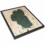 Nautical Wood Maps Lake Tahoe - Large - Dark Frame