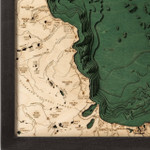Nautical Wood Maps Lake Tahoe - Small - Dark Frame