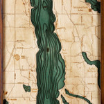 Nautical Wood Maps Torch Lake - Dark Frame