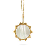 Doves by Doron Paloma Mother of Pearl Round Textured Sun Pendant
