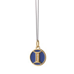 Monica Rich Kosann Mini Gemini Enamel Vermeil Charm with Sapphires 